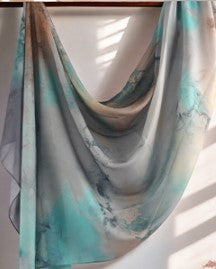 Teal Gray Watercolour Hijab