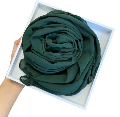 Chiffon Hijab - Forest Green