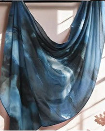 Navy Blue Watercolour Hijab